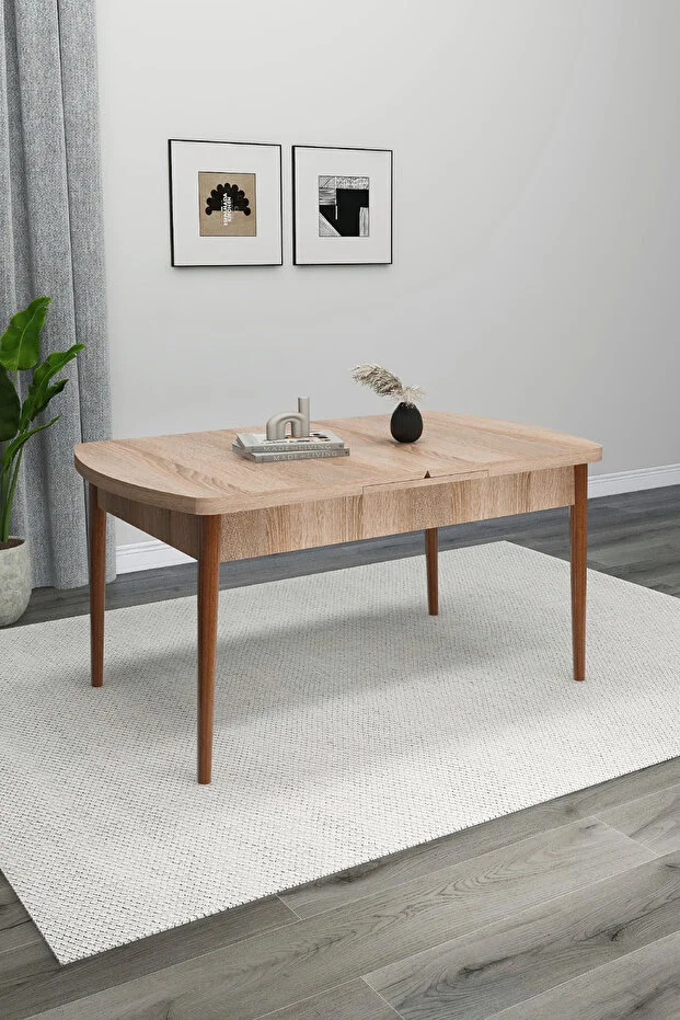 YEMEK MASASI AHŞAP MASA KELEBEK MASA AÇILIR KAPANIR 6 KİŞİLİK MASA( SONOMO)